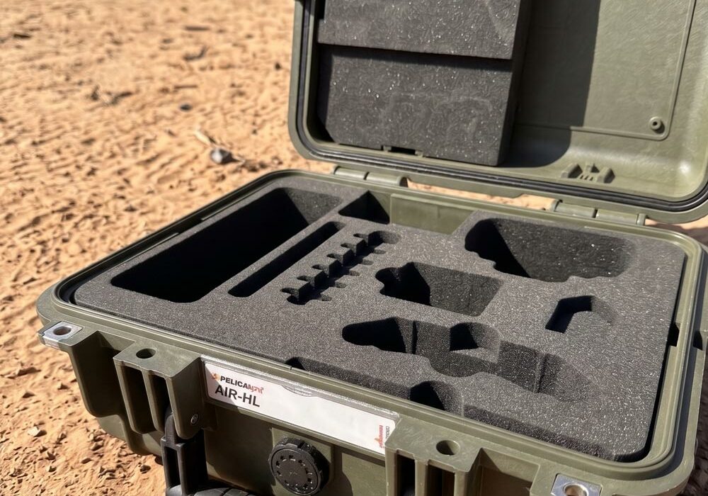 A cross linked polyethylene foam insert n a protective case