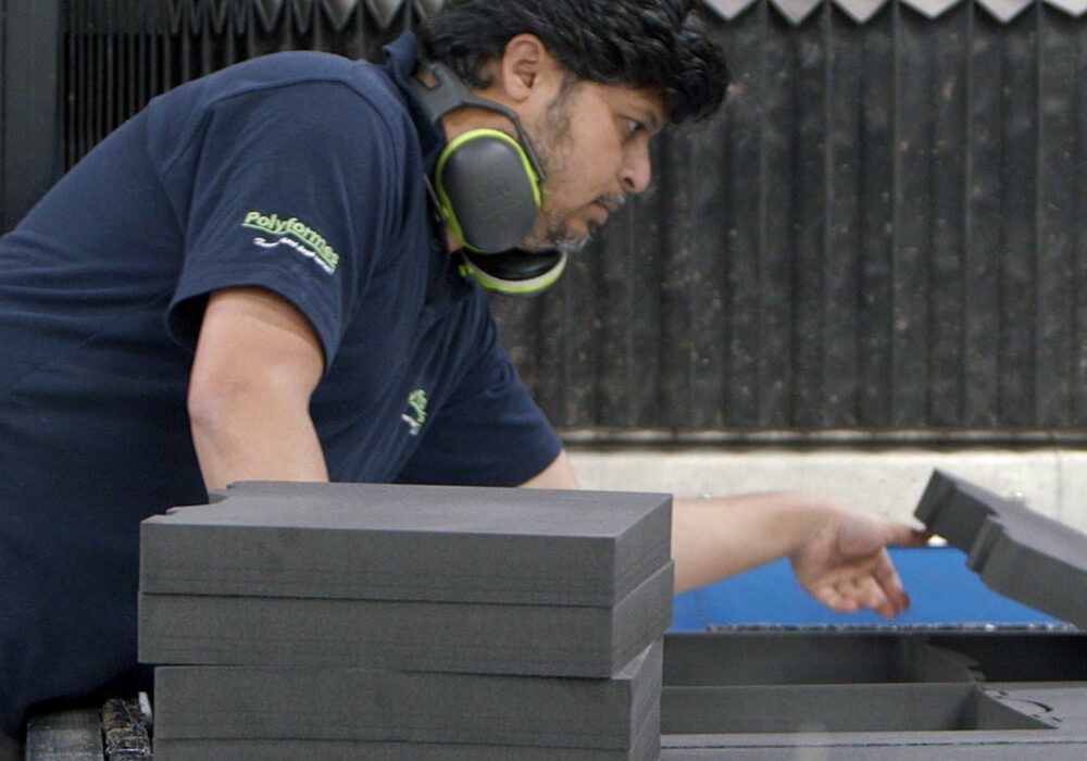 Foam converters A person carrying out foam conversion at Polyformes