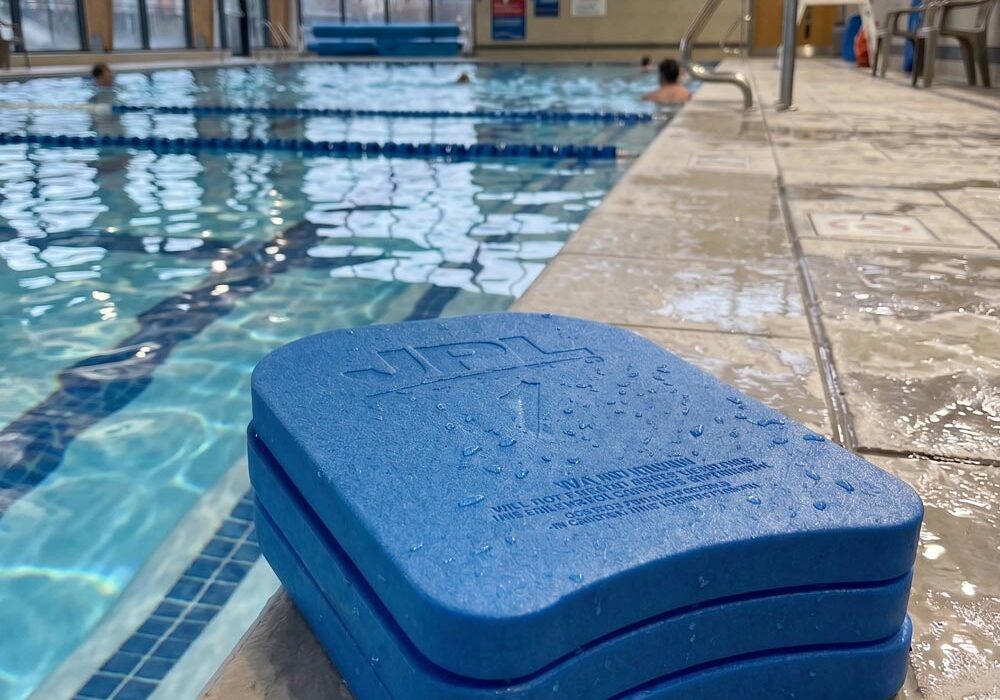 Foam swimming aids at leisure centre pool